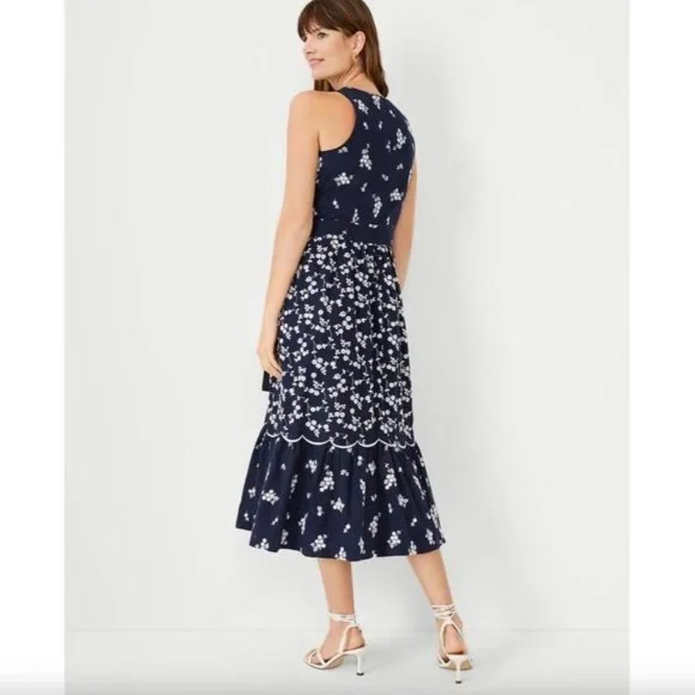 New Ann Taylor Floral Embroidered Midi Dress - Picture 2 of 3